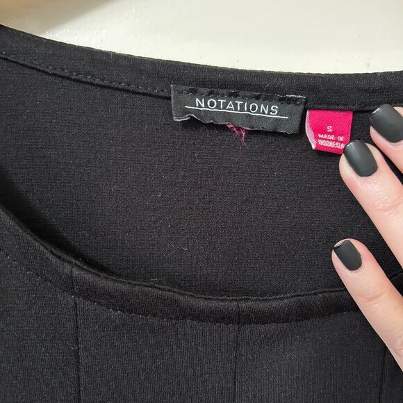 1990's Notations Black Mini Dress or Baby Doll Top - Picture 3 of 6